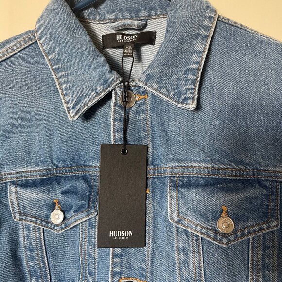 NWT Hudson Classic Denim Medium Wash Trucker Jacket L/XL - Picture 2 of 4
